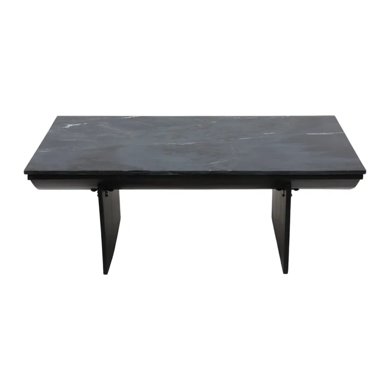 46x24\" Modern Marble Top Coffee Table, Black