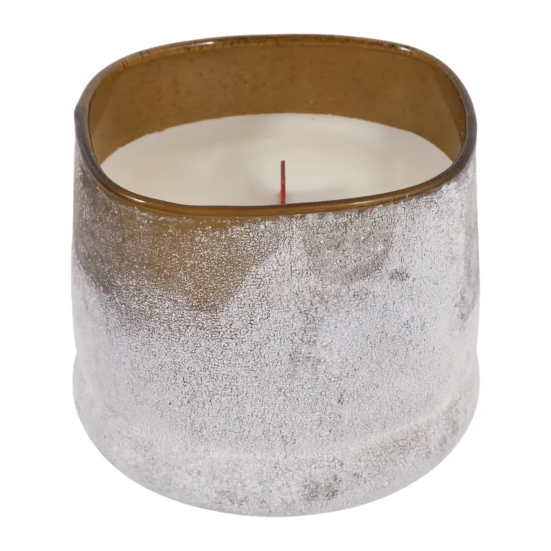 4\" 12 Oz Sensual Amber Frosted Glass Candle, Multi