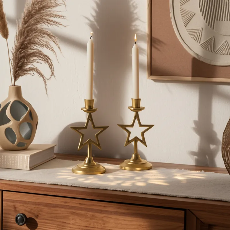 9x5\" Star Taper Holder, Gold
