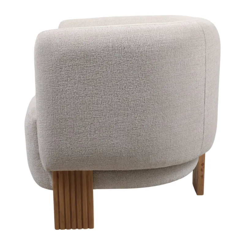 32x30" Modesto Accent Chair, Ivory/brown