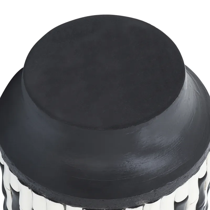 Resin, 14"h Tribal Vase, Black/white