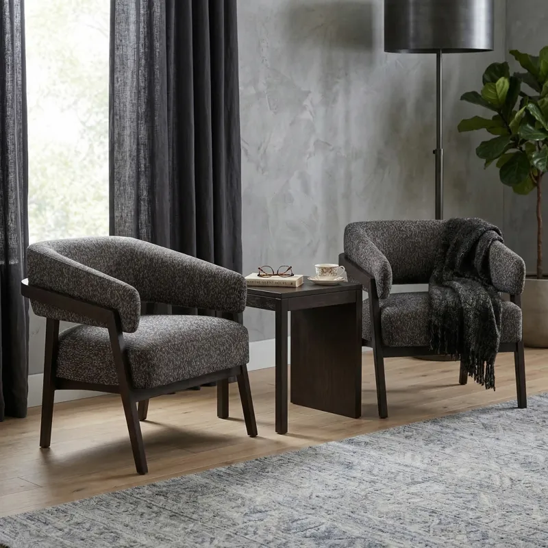 31x28" Modern Accent Chair, Brown