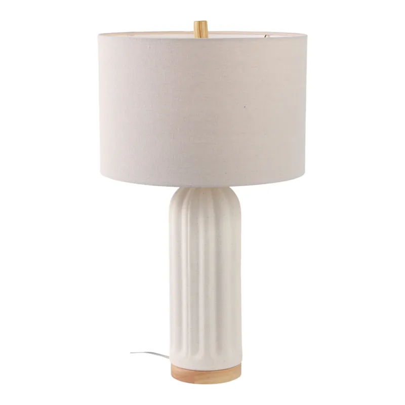 27\" Ceramic Table Lamp, Ivory