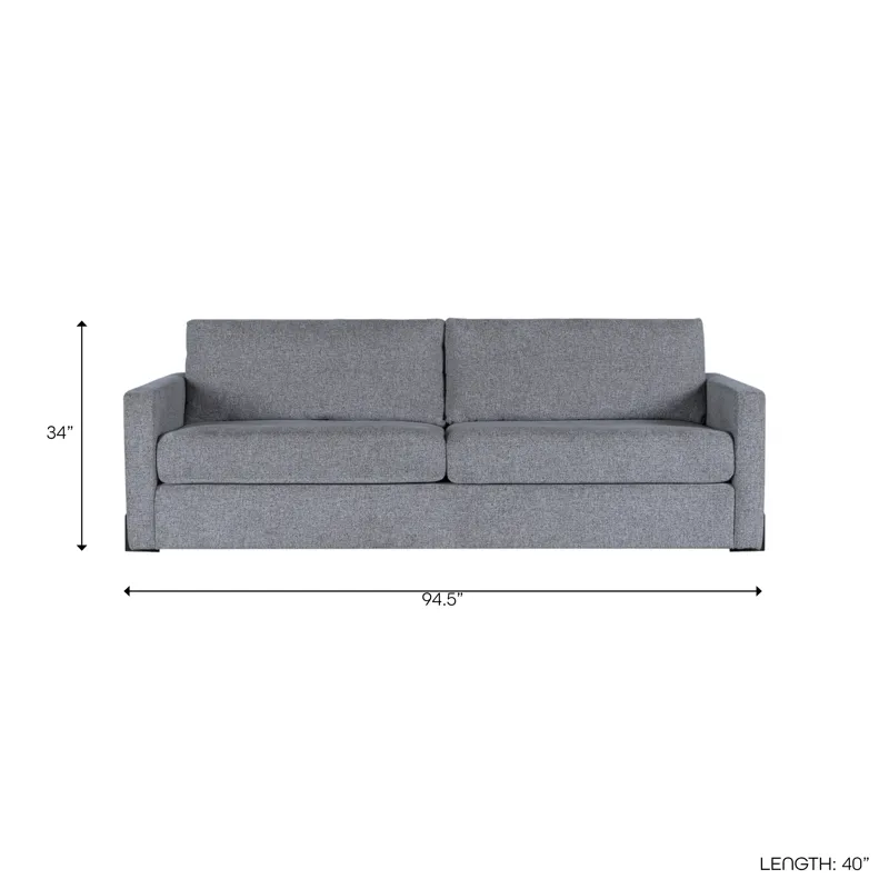94x39" Modern Chenille Sofa, Gray/brown