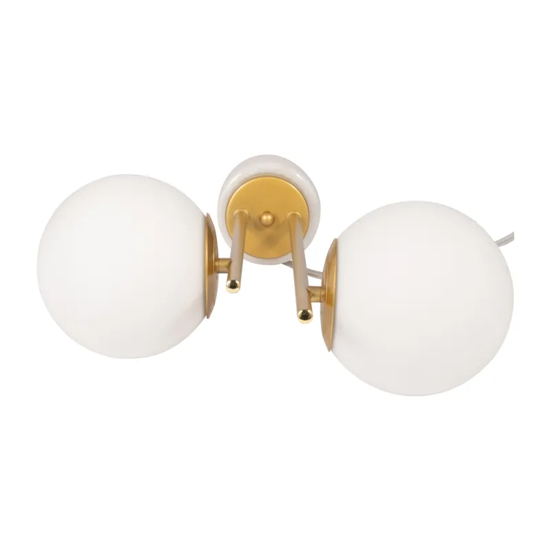 Glass/brass 23\" Double Diffuser Table Lamp, Gold