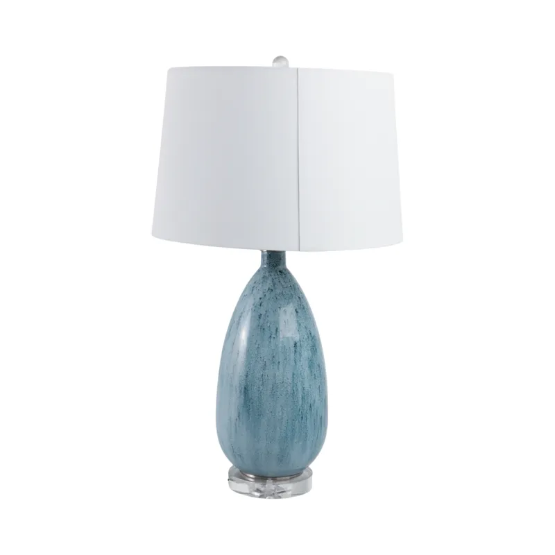 29x17\" Reactive Finish Table Lamp, Green