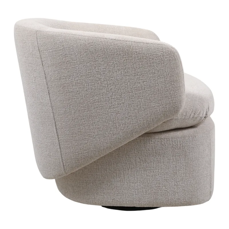 31x30" Modern Swivel Accent Chair, Ivory