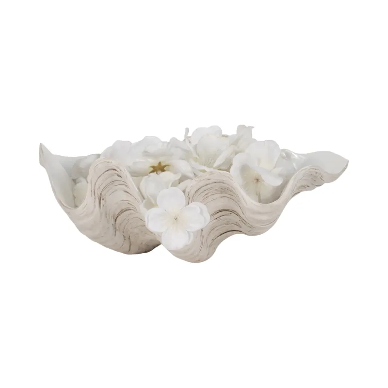 9\" Pearlized Shell Bowl, Ivory