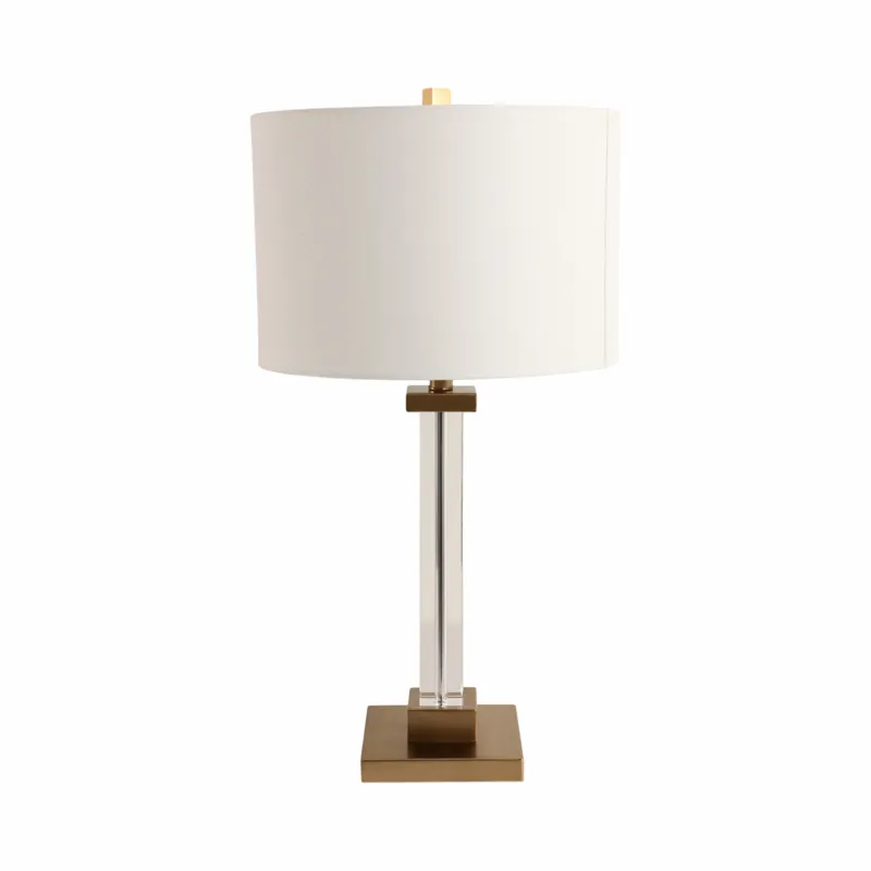 28x15\" Traditional Crystal Lamp, Clear