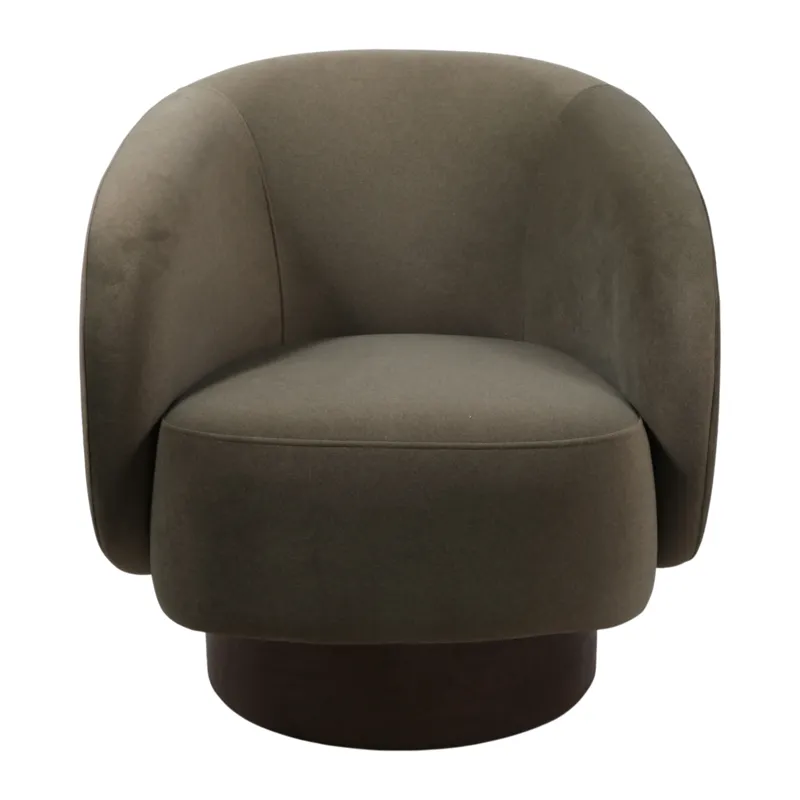 32x31"  Swivel Accent Chair, Green/brown