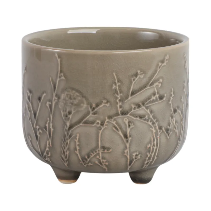 6\" Flower Branches Planter, Cream