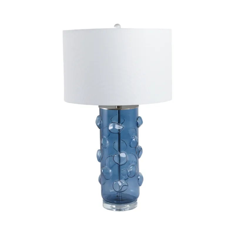 29x17\" Glass Bubbles Table Lamp, Blue