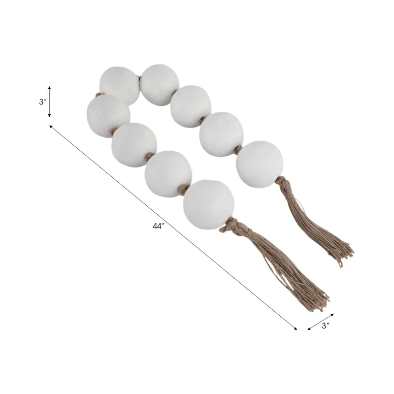44x3\" Ecomix Bead Garland, White