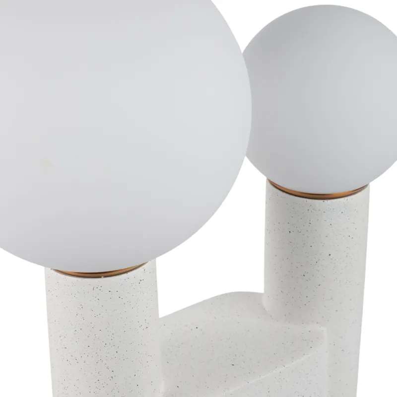 20x12\" Double Head Totem Lamp With Base Switch, Wh