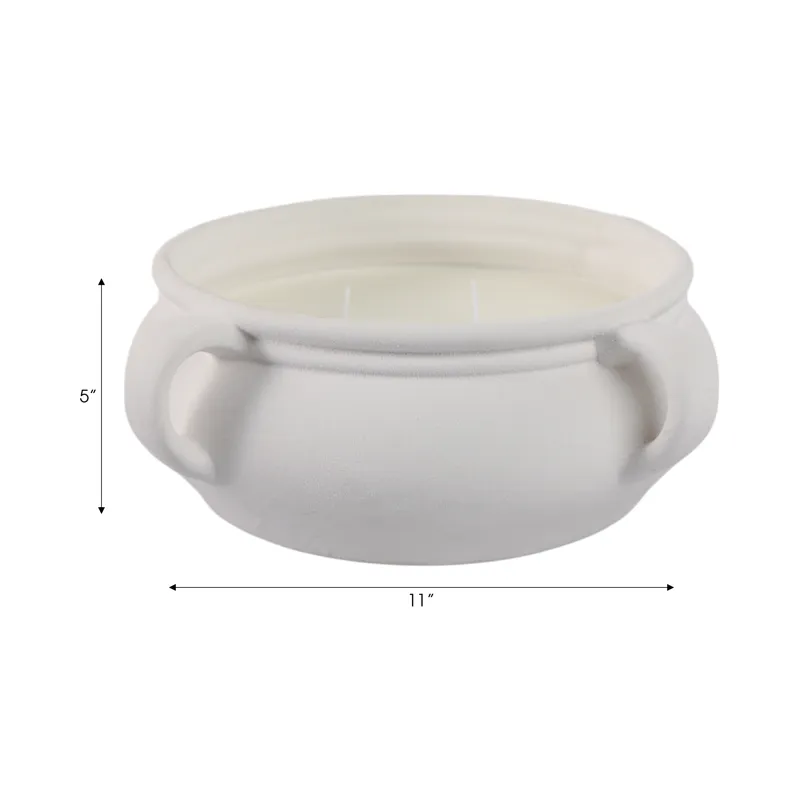 12\" 53 Oz Sea Salt & Bergamot Bowl Candle, White