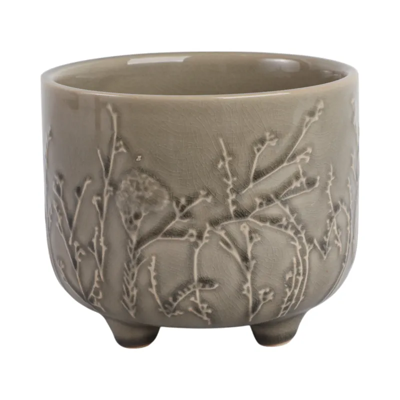 6\" Flower Branches Planter, Cream