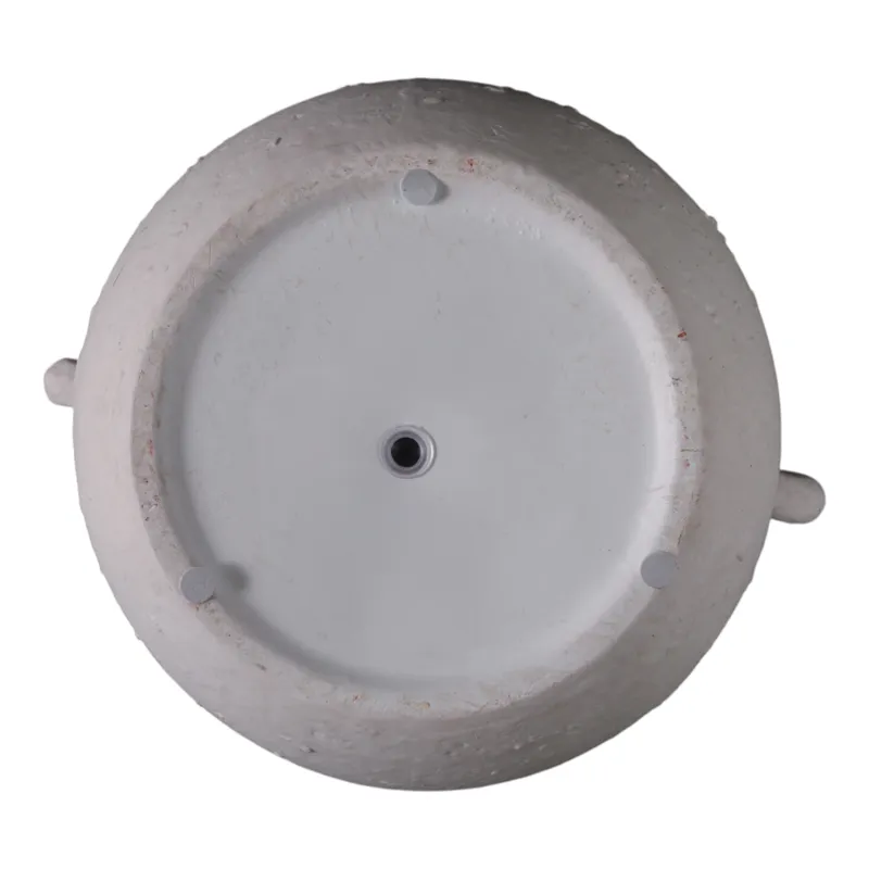 10\" Textured Stoneware Jug Planter, White