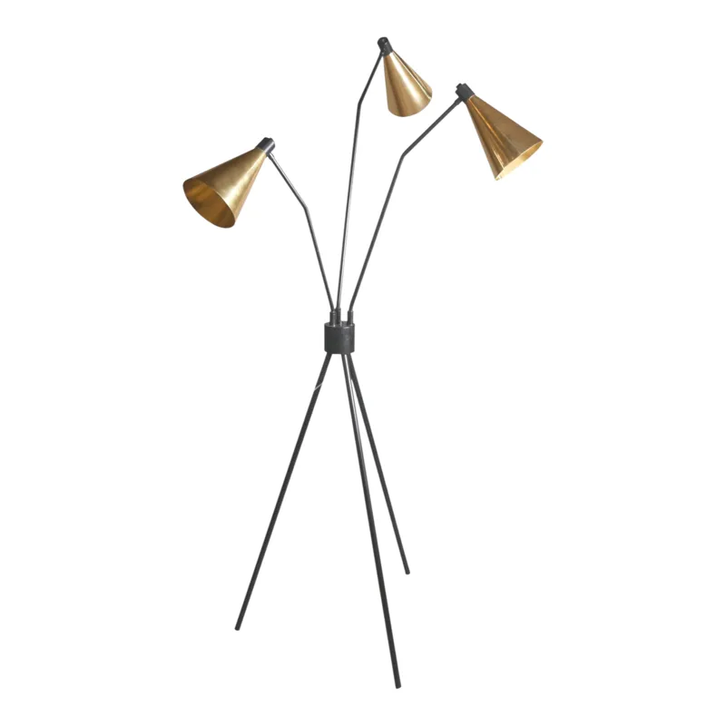68" Iron 3 Shade Tripod Floor Lamp