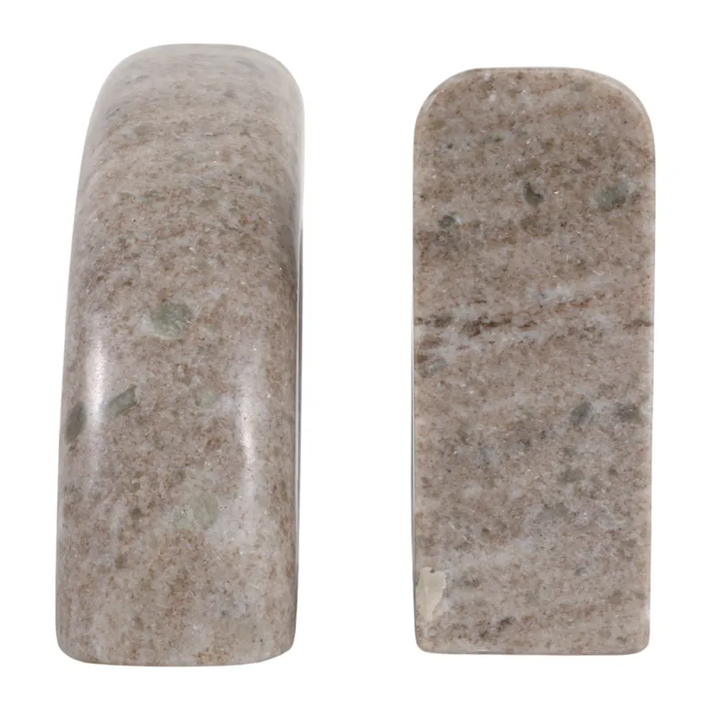 S/2 6\" Large Contemporary Marble Bookends, Beige