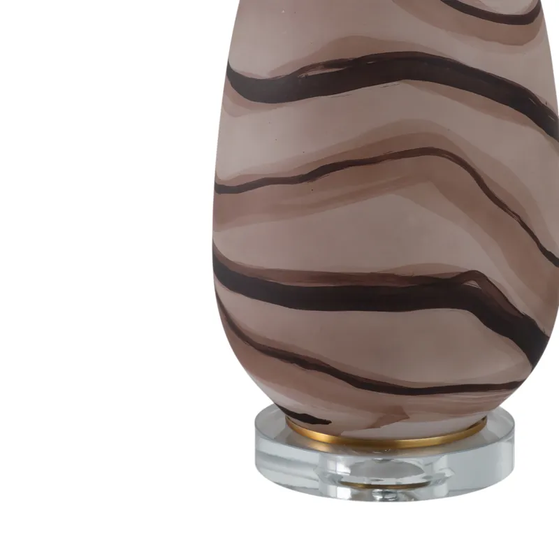 29x17\" Marbled Glass Table Lamp, Brown