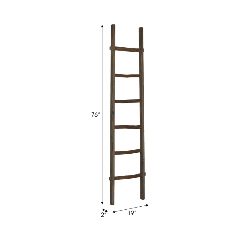 Ec Wooden Decorative 76\" Ladder,brown