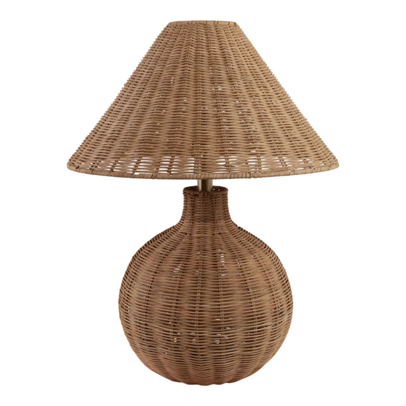 23x20\" Woven Rattan Table Lamp, Natural