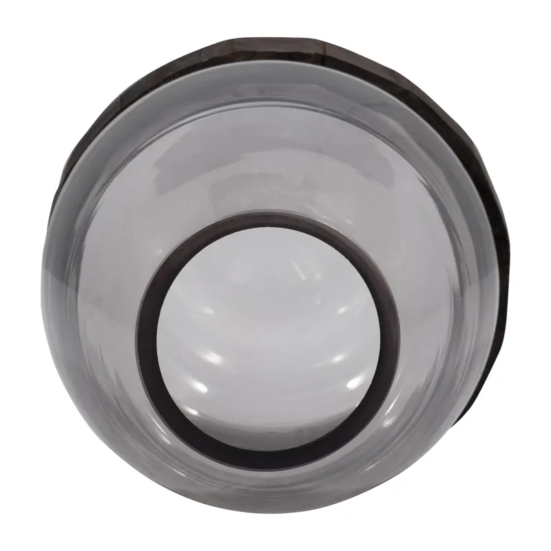 Glass, 10\" Belly Vase W/ Wood Band, Clear