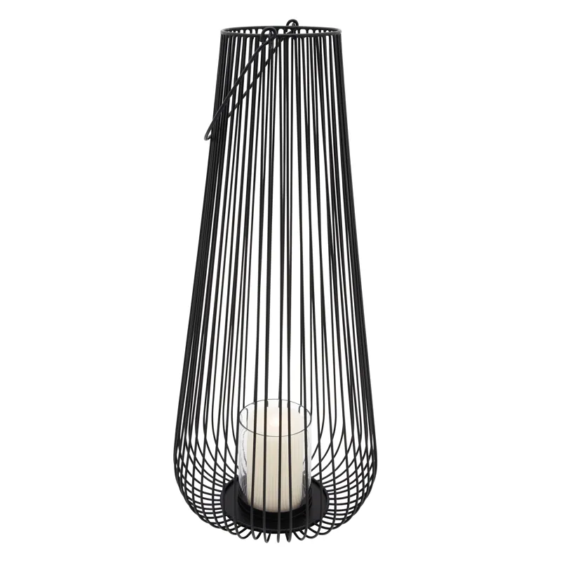 Metal, 25"h Wire Lantern, Black