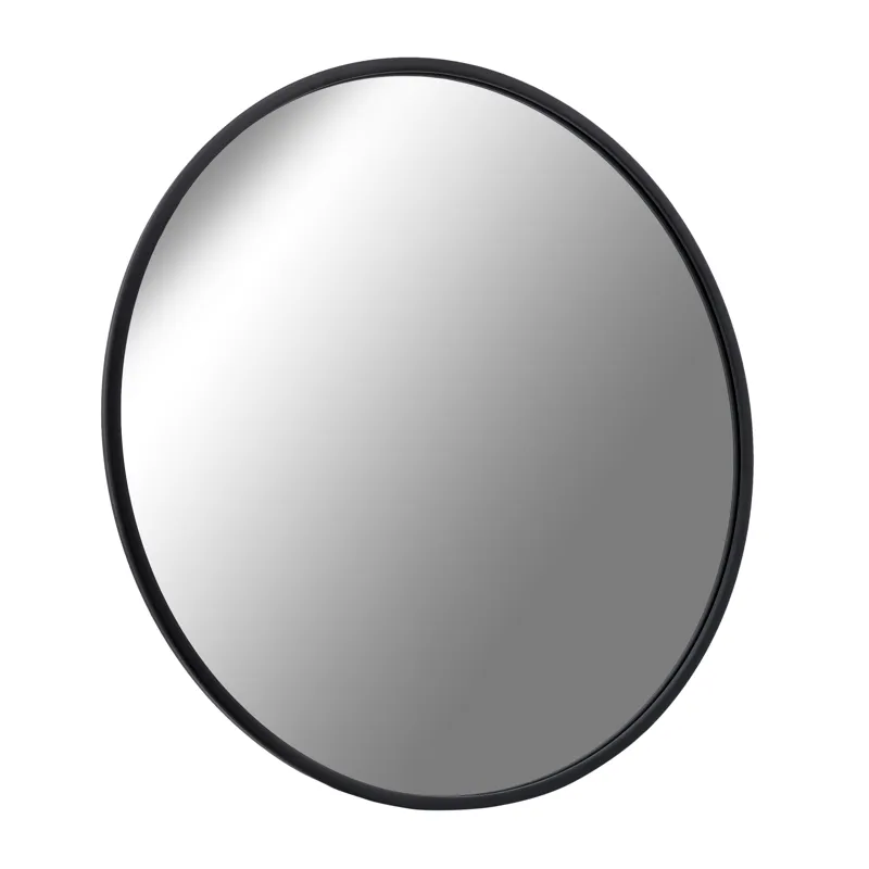 Metal 36" Round Mirror, Black