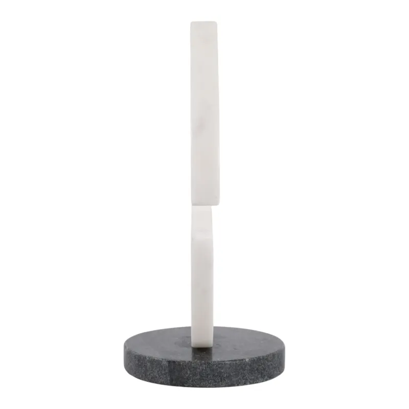 11x10" Modern Marble Sculpture On Base, Wht/blk