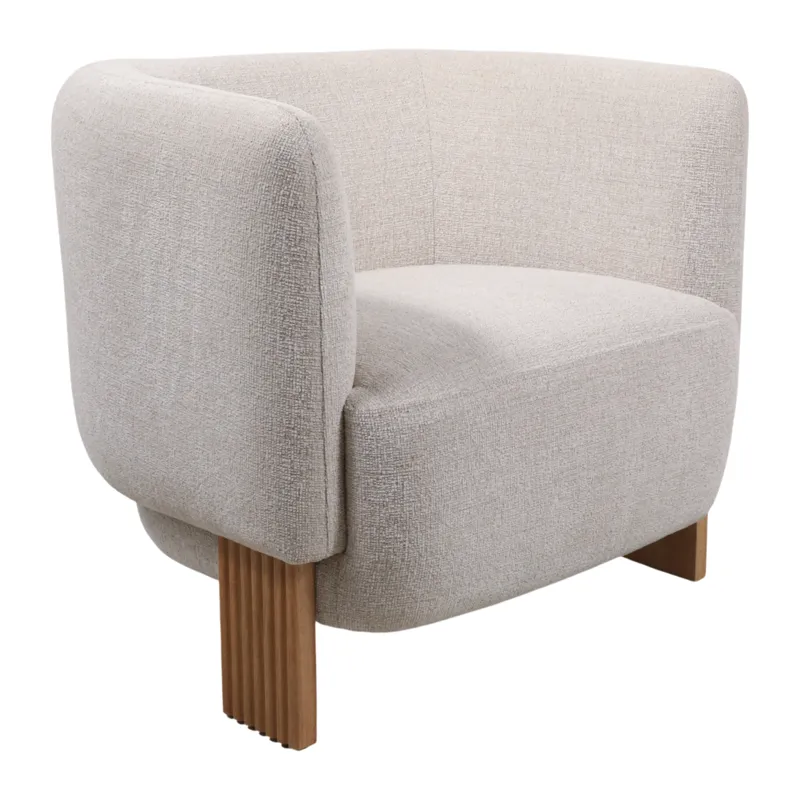 32x30" Modesto Accent Chair, Ivory/brown