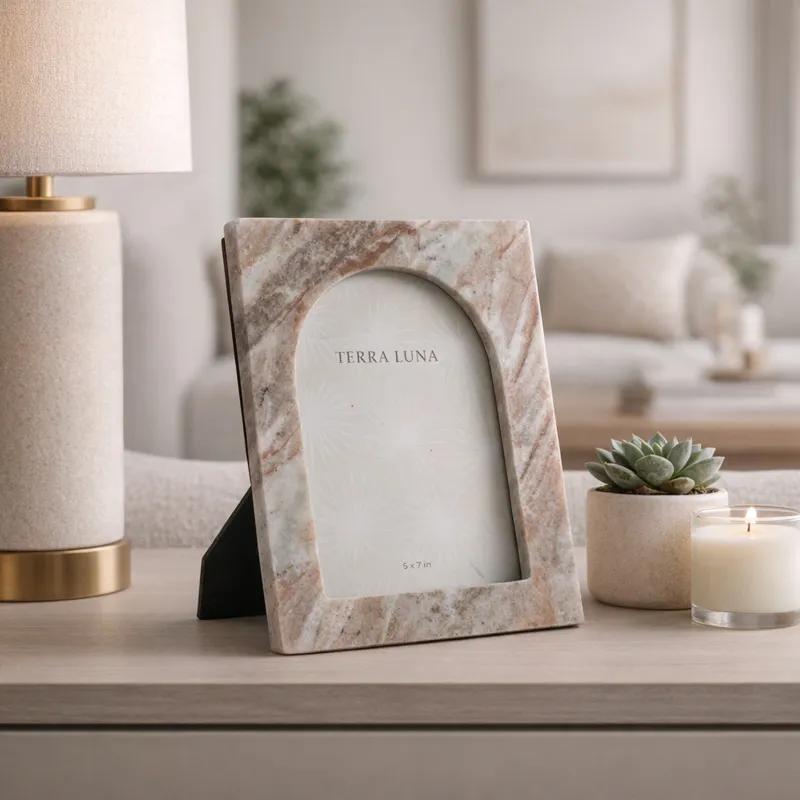 5x7" Arch Opening Marble Photo Frame, Multi