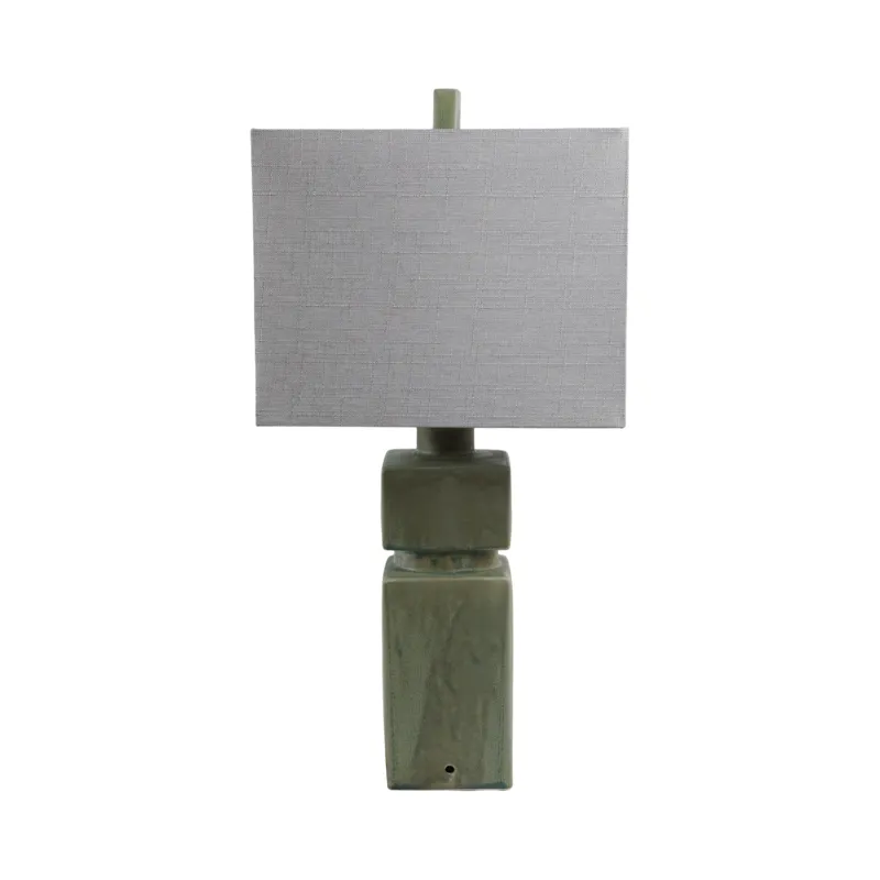 14x29\" Reactive Finish Table Lamp, Green