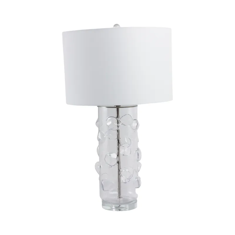 29x17\" Glass Bubbles Table Lamp, Clear