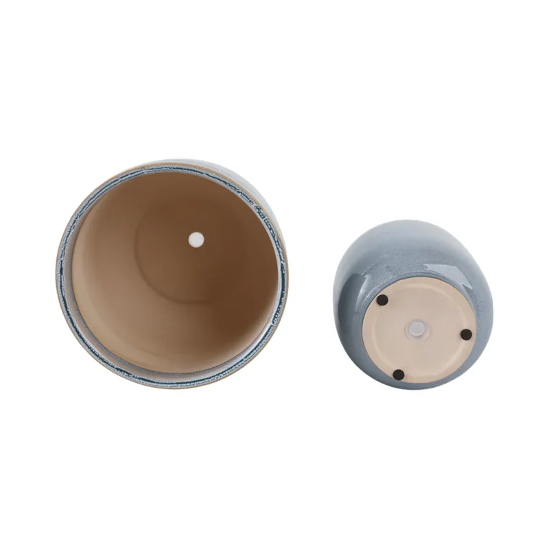 S/2 6/8\" Reactive Glazed Planters, Blue