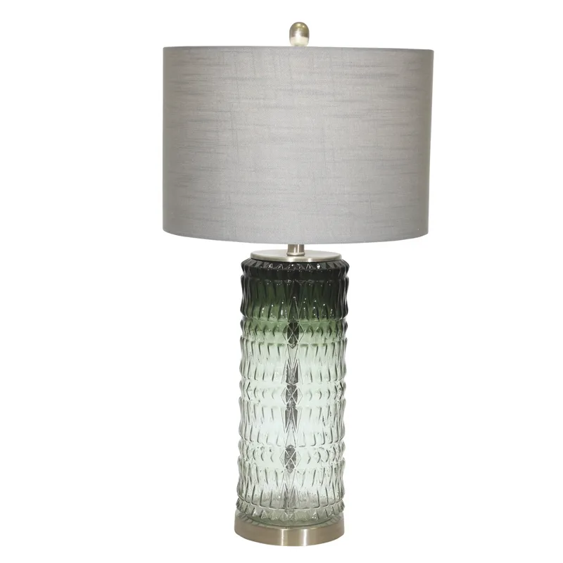 Glass 31" Textured Table Lamp,green
