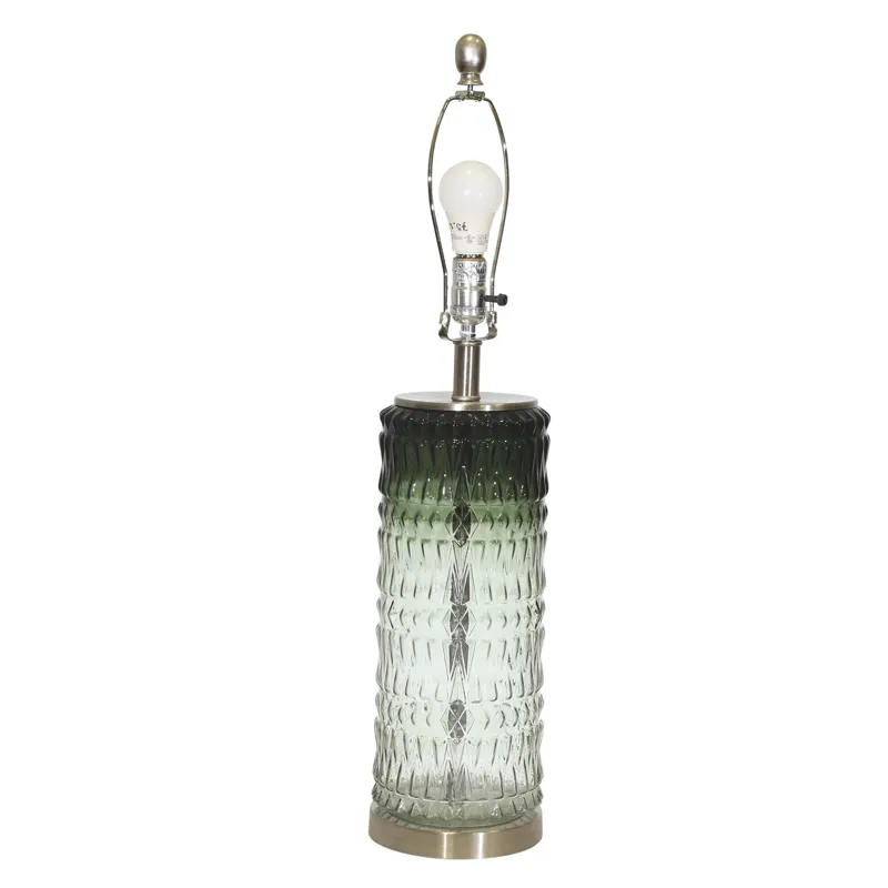 Glass 31" Textured Table Lamp,green