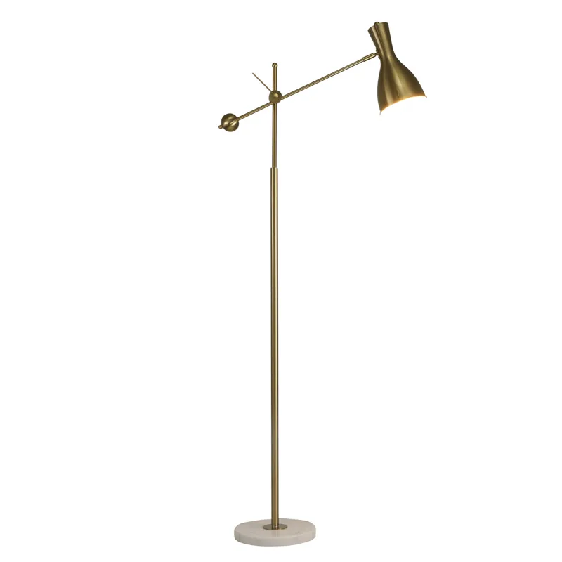 Metal 66" Pivot Arm Floor Lamp, Gold - Kd