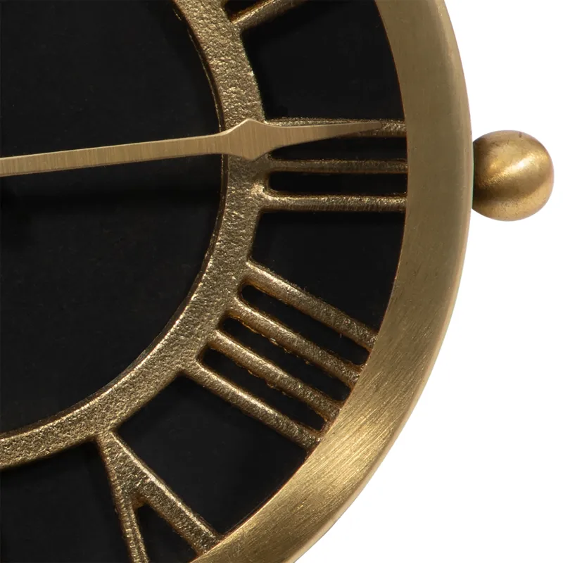 Metal Table Clock 7\'\' Gold Black