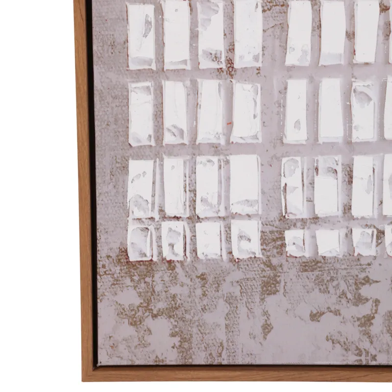 36x48" Textured Blocks On Canvas Wall Art, Ivory/b