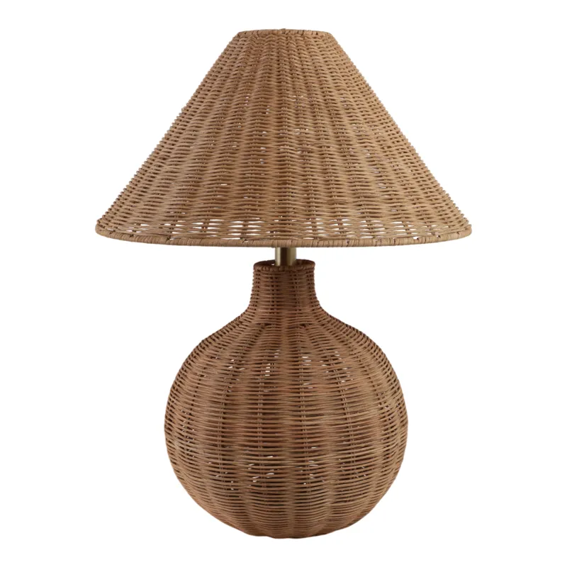 23x20\" Woven Rattan Table Lamp, Natural