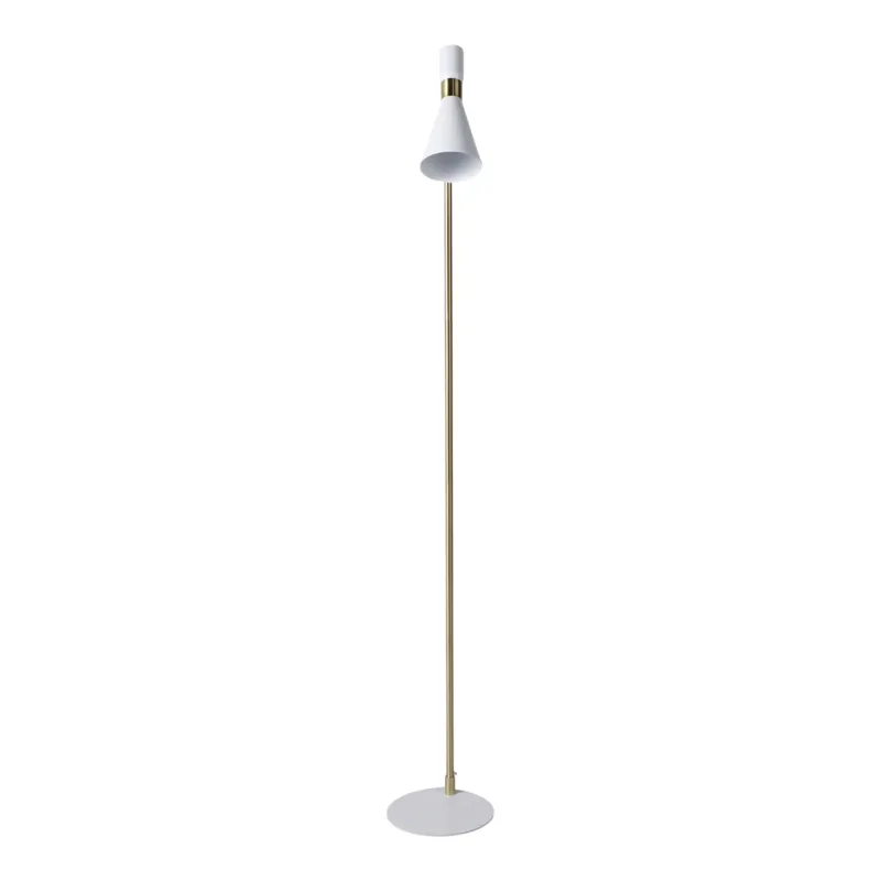 60\" Metal Floor Lamp, White/gold