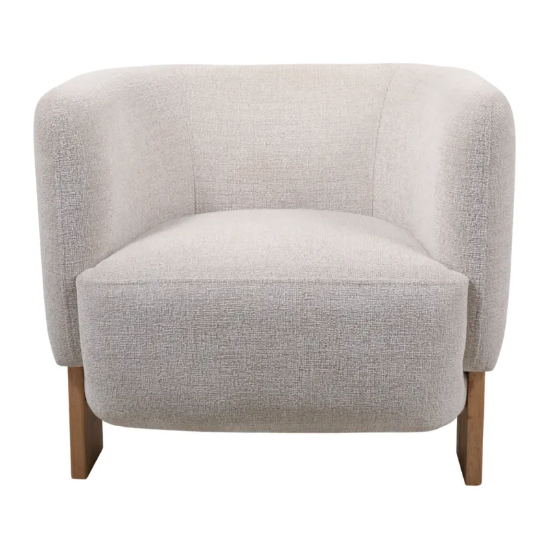 32x30" Modesto Accent Chair, Ivory/brown