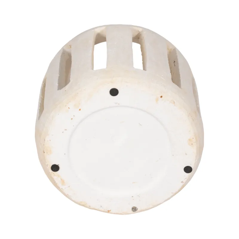 8\" Round Lantern Hurricane With Open Slats, White