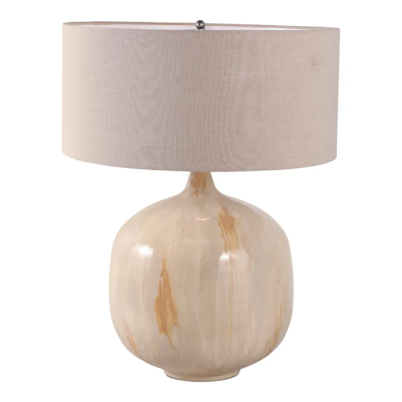 28x22\" Metal Base Table Lamp, Ivory