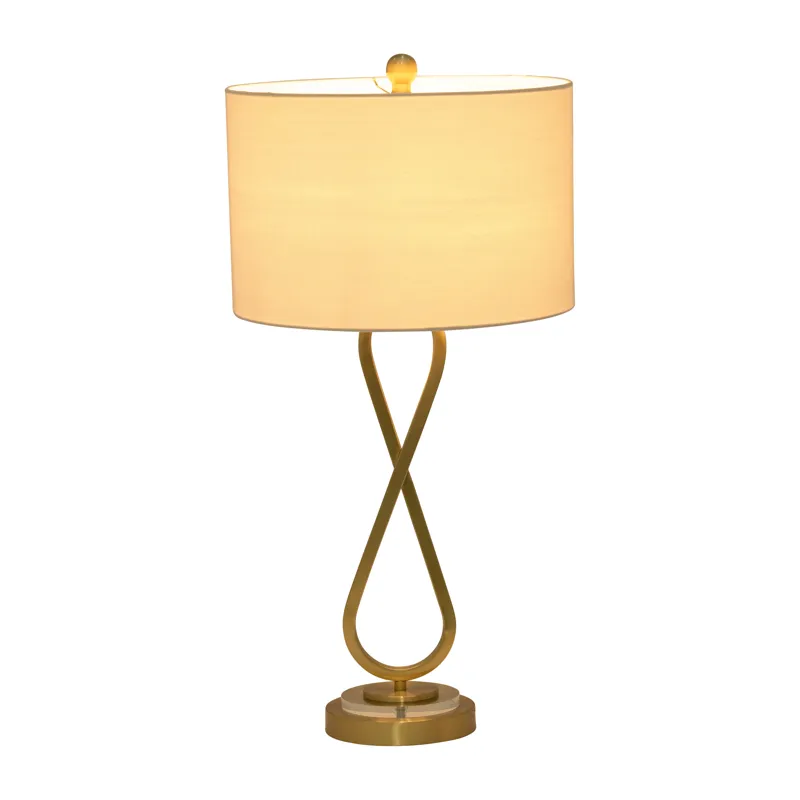 Metal, S/2 28\" Infinity Table Lamps, Gold