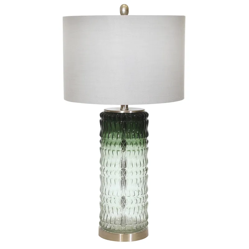 Glass 31" Textured Table Lamp,green