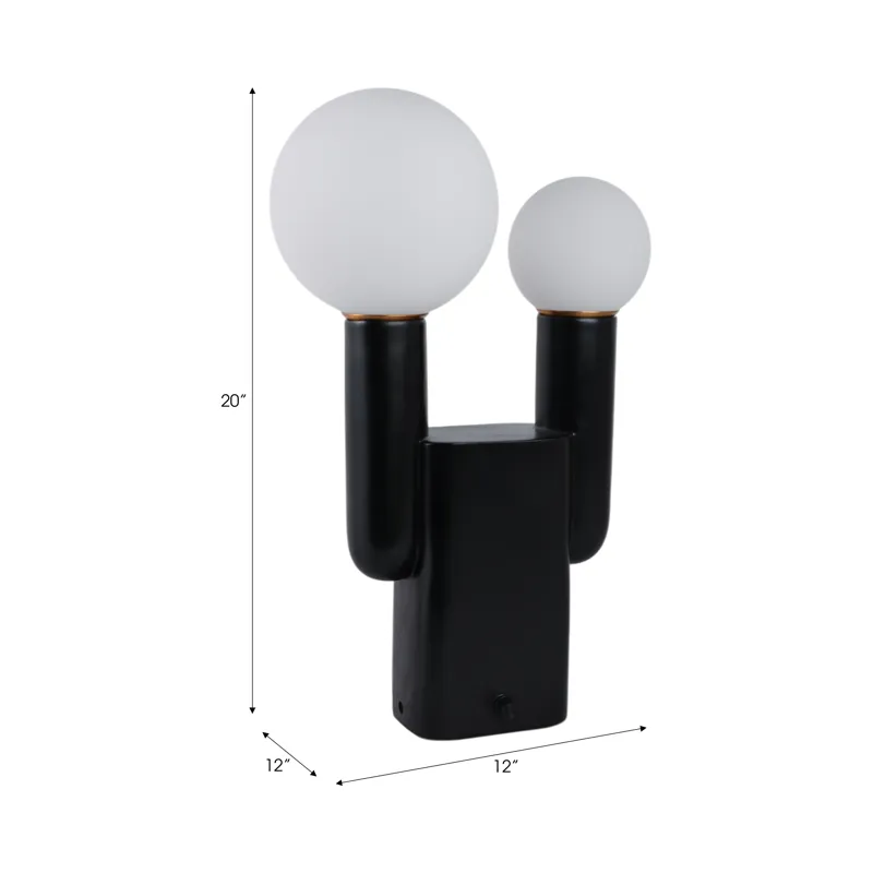 20x12\" Double Head Totem Lamp With Base Switch, Bl
