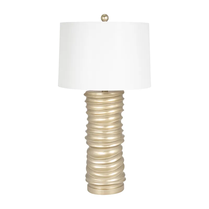 Resin 29\" Stacking Rings Table Lamp, Champagne