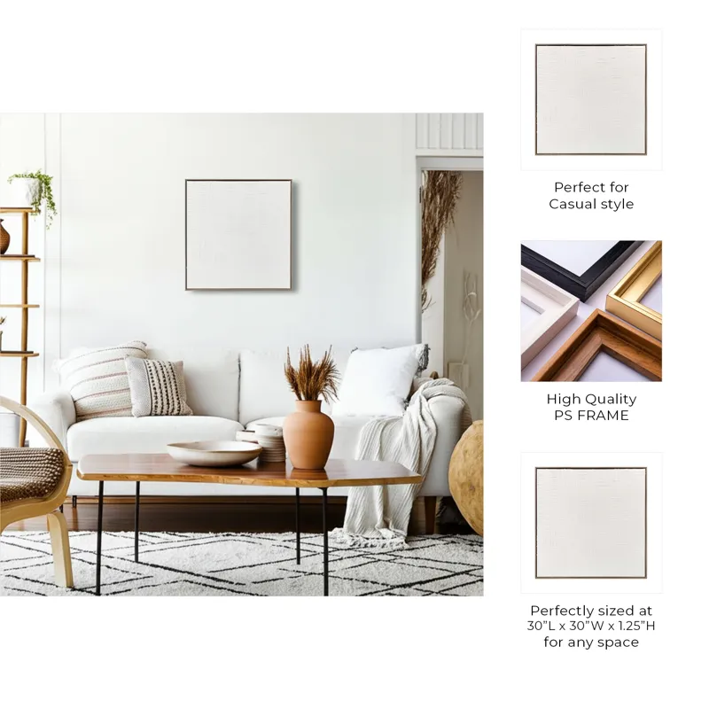 30x30\" Glossy Lines Wall Art, White